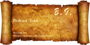 Buksa Ida névjegykártya